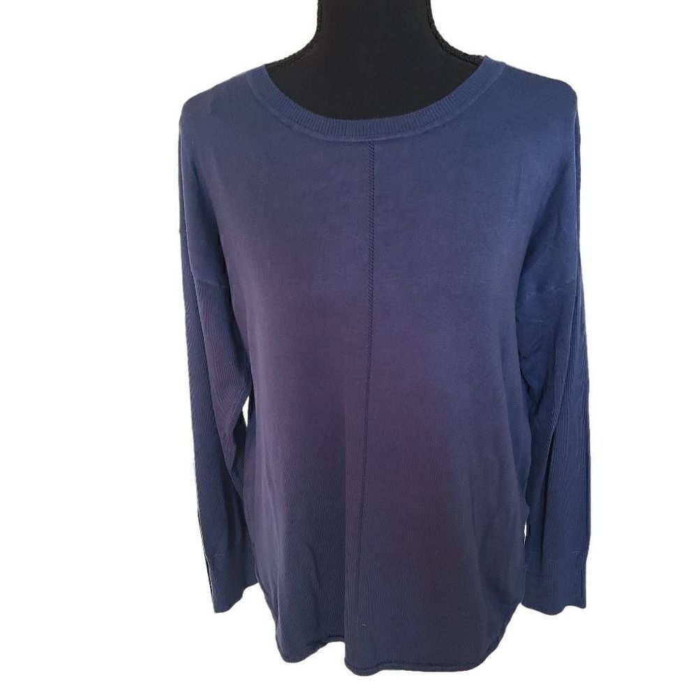 Ellen Tracy Blue Long Sleeve Pull Over Sweater Size Medium